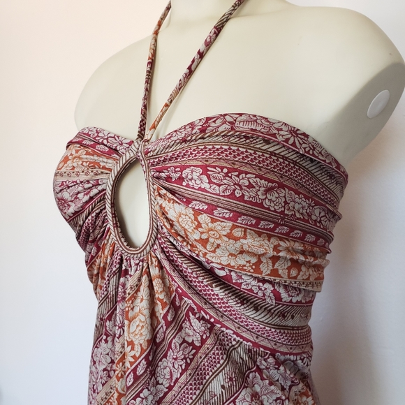 VTG 70s Halter Maxi Dress - Picture 2 of 8